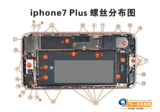 iphone8内部螺丝分布图图片